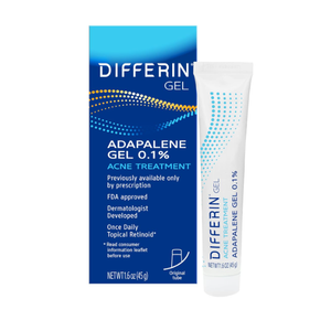 Differin Acne Treatment Gel, 60 Day Supply, Retinoid Treatment for Face with 0.1% Adapalene, Gentle Skin Care for Acne Prone Sensitive Skin, 15g Tube 