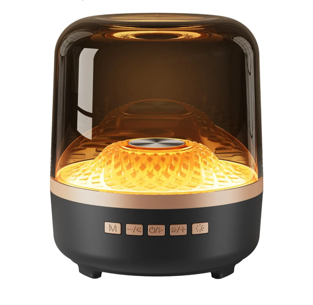 Bluetooth Speaker with HD Sound and Lights, Portable Wireless, Long-lasting battery life, TWS Pairing, for Home/Party/Outdoor/Travel/Beach, Stocking Stuffers, White Elephant Gifts for Adults (Black)