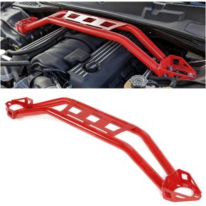 KUAFU Strut Tower Brace Compatible with 2008-2023 Dodge Challenger Front Twin Tube Design Red Steel Powder Coated