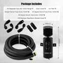 RYANSTAR RACING 10AN 750ML Baffled Oil Catch Can with Drain Valve & 10FT Nylon Braided 10AN 5/8'' Fuel Line Fitting Kit - CPE Oil Hose Bundle