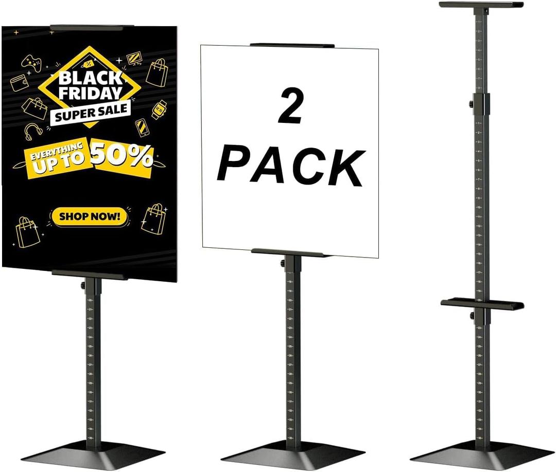 GUOHONG 2Pack Poster Stand for Display, Adjustable Floor Stand Sign Holder