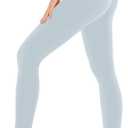 SINOPHANT High Waisted Leggings for Women - Full Length Capri Buttery Soft Yoga Pants for Workout Athletic (Small-Medium, Light Blue)