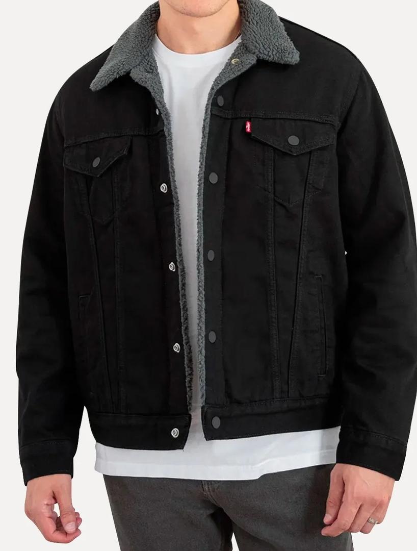 Levi's Men's Type 3 Sherpa Trucker Pinewood Sherpa Jeans Jacket (Pack of 1) (4X-Large)