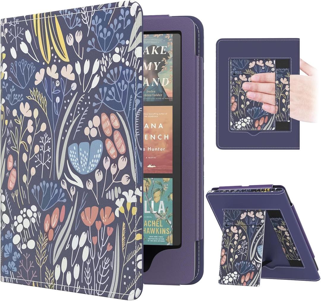 MoKo Case for 7"/6.8" Kindle Paperwhite(12th/11th Gen-2024/2021) and Kindle Colorsoft Signature Edition, Slim PU Shell Cover Case with Auto-Wake/Sleep for Kindle Paperwhite 2024, Night Blue