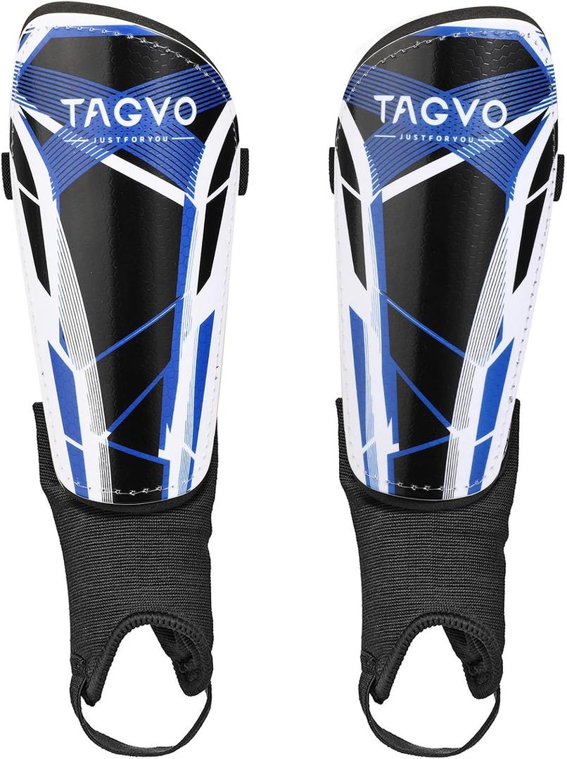 TAGVO Soccer Shin Guards for Kids Youth Adults, Protective Soccer Equipment for Boys Girls Men, Soccer Shin Pads for Kids