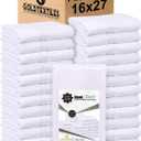 White 16x27 Inch Cotton Blend Economy Hand Towels Salon/Gym/Hotel Super use Absorbent Best for Kitchen,Janitorial,Home use Towels (60 Pack)