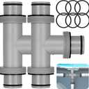 2 Pack 1.5" to 1.5" T-Joint Pool Hose Connector, Filter Pump Hose Connector for Above Ground Swimming Pool, 3 Way Pump Connectors for Filter Pumps Parts and Accessories