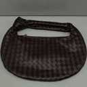 XINGFENGSU Bow Knotted Woven Dumpling PU Leather Dinner Hobo Tote Clutch Drop Trendy Purse Handbags For Women 2024.（Dark Purple）Size L