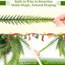 2 Pack 6FT Artificial Norfolk Pine Garland  Real Touch Winter Greenery Garland for Christmas Decorations, Indoor Outdoor Mantel Table Wall Fireplace Dcor, Flexible Holiday Faux Pine Vines