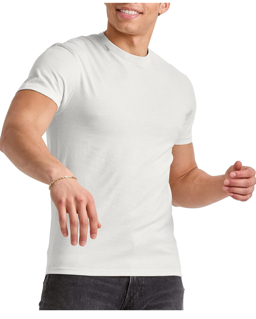 Hanes Men's Originals Lightweight T-Shirt, Tri-Blend Tee, Big & Tall Sizes Pack Of 3 L