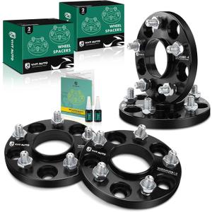YHTAUTO 5x4.5 Hub Centric Wheel Spacers 15mm Compatible with Nissan & Infiniti Models, Altima, Rogue, Sentra, Murano, QX60, Q50, QX50, 5x114.3mm Tire Spacers w/12x1.25 Studs 66.1mm Hub Bore 5 Lug 4PCS (Black)
