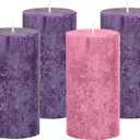 Advent Candle Set of 4 - Rustic Pillar Advent Candles - Made in The USA - Christmas Advent Candles for Advent Rings, Advent Wreaths, Ring and Wreath Candle Holders - Church & Home Decoration Unscented