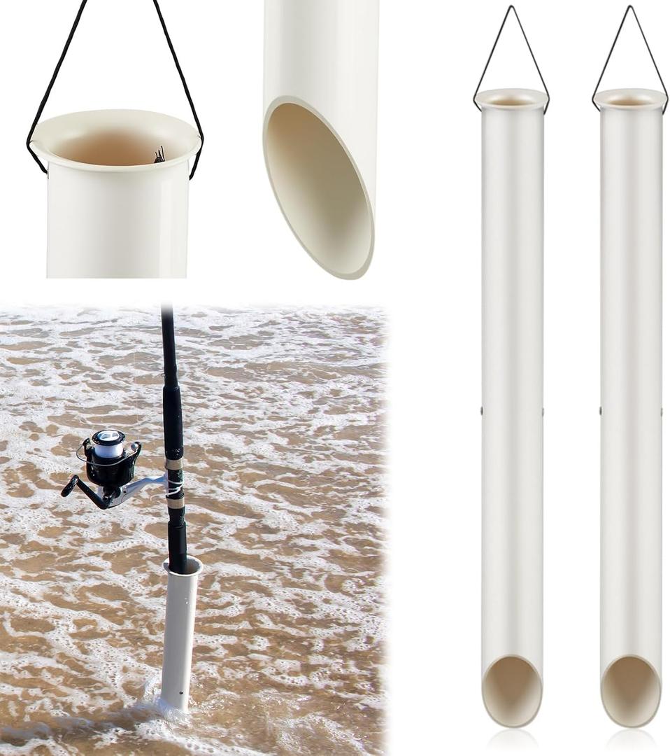 DoubleFill Tubular Sand Spikes for Surf Fishing PVC Surf Shore and Beach Fishing Rod Holder Sand Spike for Beaches, Rivers and Sandy Beaches