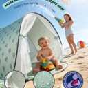 Baby Beach Tent, 2026 Upgrade Pop Up UPF 50+ UV Protection Sun Shelter Canopy with Mosquito Net Portable Outdoor Shade Summer Essentials for Babies & Toddlers, 33 inches x 26 inches x 28 inches
