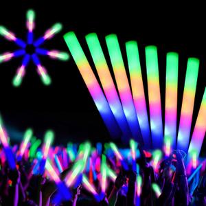 SVYIQ 12 PCS Foam Glow Sticks Bulk With 3 Modes Colorful Flashing,Foam Light up Sticks,Glow Sticks for Wedding,Glow in Dark Party Supplies for Wedding,Halloween, 4th of July,Raves,Concert,New Year1