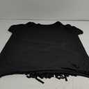 WDIRARA Women's Plus Size Round Neck Short Sleeve Fringe Hem Dress Casual Dresses (3X-Large Plus, Black)