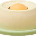 Slow Feeder Dog Lick Bowl for Liquid Treats, Rolling Ball Treat Dispenser, Anti-Slip Enrichment Feeder for Bone Broth, Yogurt & Wet Food, for Small & Medium Dogs & Cats (Beige)