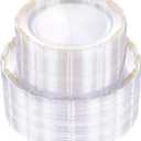 U-QE 100PCS Clear Gold Plastic Plates - Disposable Heavy Duty Clear Plates with Gold Rim Including 50PCS 10.25'' & 50PCS 7.5'' Perfect for Party, Weddings