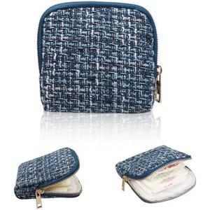 Stratalife Travel Jewelry Case - Portable Jewelry Pouches for Bracelets Necklace Rings, Healing Crystal Storage Bag Earring Organizer with Zipper Gift for Women, Navy Blue