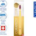Curaprox CS 12460 Velvet Soft Toothbrush Sensitive Gum Care | Ultra-Gentle Cleaning with 12,460 Filaments | Single Pack, Yellow-Burgundy