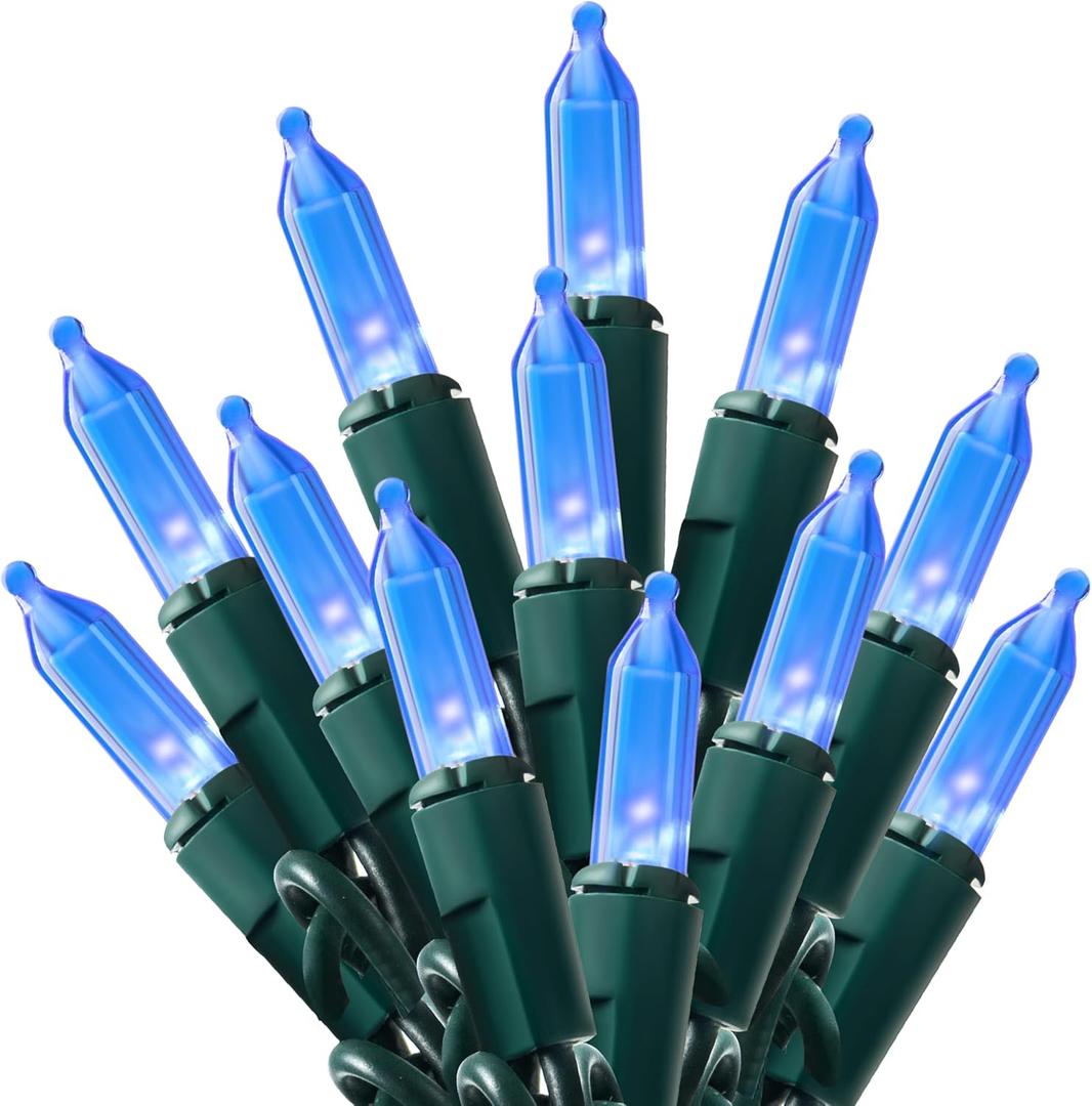 Joiedomi Blue LED Christmas String Lights,100 Count Mini Fairy Light with 26.4 FT Green Wire,Lighting Decor for Indoor Outdoor Patio Dorm Classroom Bedroom Holiday Festival