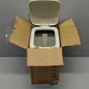 rejomiik Small Bathroom Trash Can with Lid Slim Soft Close Garbage Can Step Wastebasket Container Trash Bin for Office Bedroom Kitchen Living Room (1.9 Gallon Cream)