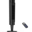 EZ-CHILL 36 Tower Fan with Remote Control for Home, 60 Degree Oscillation, 3 Speeds, 12H Timer, Carry Handle, Black
