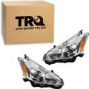 TRQ 2 Piece Headlight Assembly Set Driver & Passenger Side Compatible with 2012-2014 Toyota Prius V TO2518137 TO2519137