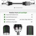 Pair (2) Front CV Axle Shaft Assembly Fit for Toyota Corolla 1.8L 2009-2018, for Matrix 1.8L 2003-2013(FWD, Manual Trans), Fit for Pontiac Vibe 1.8L FWD 2003-2010, Left and Right Side