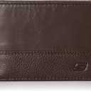 Skechers Mens Passcase RFID Leather Wallet with Flip Pocket, Brown Tonal, One Size