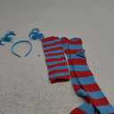 Mototo 5 PCS Tulle Tutu Costume Accessories Set, Blue 3 Layered Tulle Tutu Skirt Striped Socks Headband Gloves For Halloween