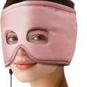 Silk Sinus Pressure Relief Mask, USB Corded Warm Compress for Sinusitis, Tension Headache & Migraine Treatment with 3 Temp Settings & 30-Min Auto Off Pink