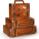 6 Pcs Magic Theme Party Decorations Paperboard Suitcases Box Table Centerpieces 3 Size Vintage Stackable Trunk for Magical Birthday Party Baby Shower Entrance Photo Booth Supplies