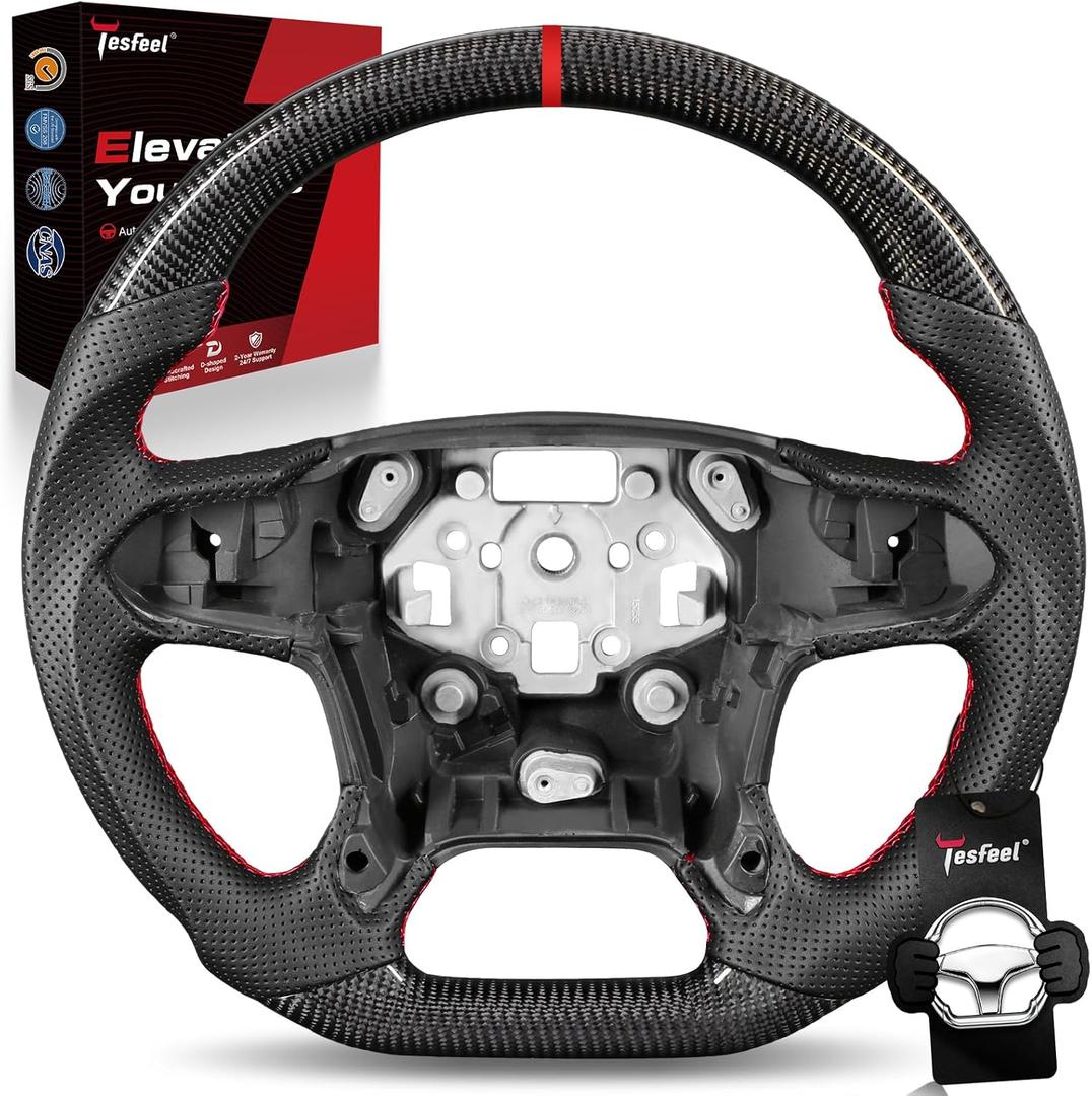 Real 3K Carbon Fiber Steering Wheel for Chevy Silverado 2014-2018