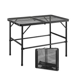 3-Foot Grill Table with Full-Frame Design, Portable Camping Table for 3-Burner Gas Grill, 25" Height for Standing Use, Foldable Outdoor Table for Picnic, Patio, Cooking (35" X 23.3"), 35.43" x 23.62" x 25.59" H