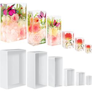 Large Resin Molds Silicone 6PCS Rectangular Cube Silicone Molds for Resin Epoxy Resin Casting Craft Mold for Flower Preservation Bookends DIY Art Home Dcor