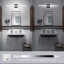 Combuh Bathroom Light Fixtures Dimmable Black Vanity Lights Bar 24 Inch 14W Bathroom Lights Over Mirror ip44 Wall Sconces Daylight White 6000K