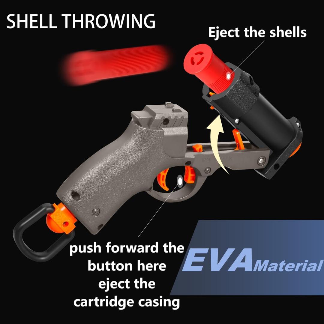 Soft Bullet Foam Shell ejecting Blasters Pellet Ball Pistol Realistic Toy Dart Hand Gun Cool Stuff That Look Real Fake Model Stress Shot for Age Year Old Boy Teen Teenager Gift Idea