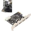 VINGVO PCIe to USB 2.0 Card 4-Port 4-Pin PCIe to USB 2.0 480Mbs Chassis Expansion Card