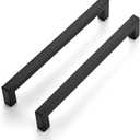 Ravinte 32 Pack Stainless Steel Kitchen Cabinet Handles Matte Black Square Bar Cabinet Pulls Kitchen Drawer Handles Sleek Dresser Drawer Pulls with 7-1/2 inch Hole Centers Flat Black Cabinet Hardware