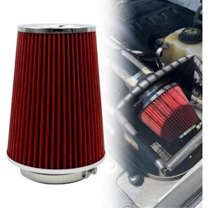 102mm 4" High Flow Round Tapered Cone Cool Air Filter Cleaner with Top Filter Design Short 231mm tall Blue