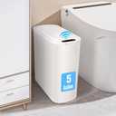 Cesun Motion Sensor Trash Can, 5 Gallon Automatic Bathroom Garbage Can with Lid, Touchless Smart Plastic Slim Wastebasket for Bathroom, Office, rv, Bedroom, Living Room, White, 25L