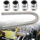Universal 48" Flexible Radiator Hose Stainless Steel Universal Water Hoses Adapter Coolant Radiator Hose Kit Could be Used with 1-1/4", 1-1/2" or 1-5/8" Radiator Necks(Silver)