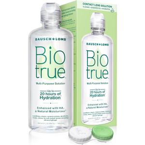Biotrue Contact Solution, Multi-Purpose Solution with Lens Case, Cleans, Conditions, Hydrates, Disinfects, Removes Protein, Dirt & Debris, Contact Lens Cleaner & Storage, 10 Fl Oz (Pack of 1)