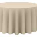 BRILLMAX 1 Pack Beige Round Tablecloths 120 Inch - Circle Bulk Linen Polyester Fabric Washable Table Cloth Cover for Wedding Reception Banquet Birthday Party Buffet Restaurant