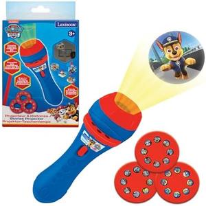 LEXiBOOK, Paw Patrol, Stories Projector, Torch Light and Projector with 3 Discs, 24 Images, Create Your own Stories, LTC050PA