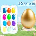 2 x Plastic Easter Eggs Empty Fillable2.36" (36-PCS with 3 Golden Eggs) Easter Decoration12 Colors Bright Pastel Bulk Large Easter DecorPerfect for Egg Hunt/Surprise Egg/Classroom Prize Supplies