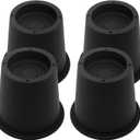 4 Pack Bed Risers Furniture Risers 4 inch Heavy Duty, Bed Lifts Risers for Table, Couch, Desk, Chair Legs, Refrigerator, Bed Frame Risers Supports Up to 3,300 Lbs (Black-trapezoid)