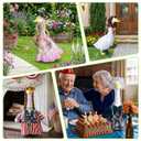 4pcs Porch Goose Wigs Set - Chemical Fiber Porch Goose Outfits Accessories for Outdoor Statue Garden Patio Yard Goosey Decoration