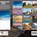Wanderlust Calendar 2026 Beautiful Landscape Monthly Wall Calender 12 Month | American Made In The USA